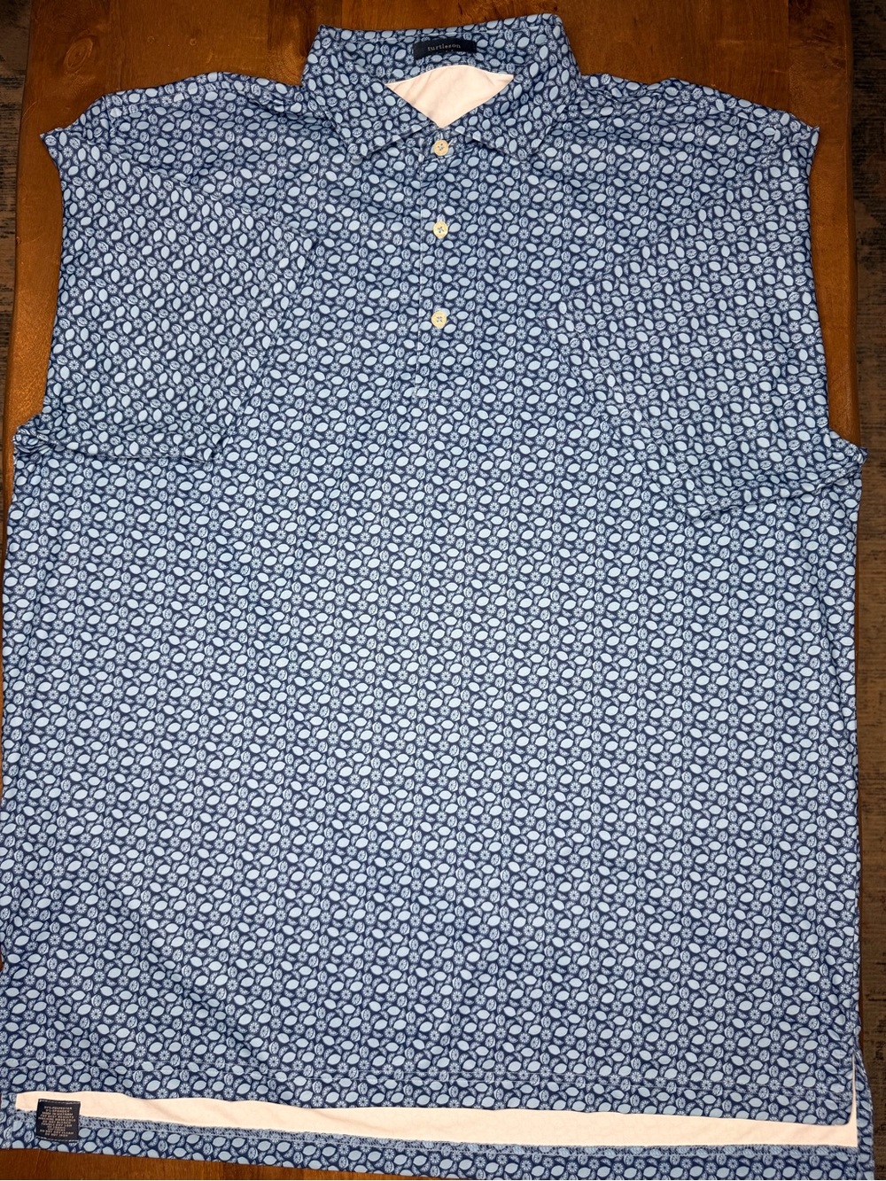 Turtleson Men’s Blue Lemon-Patterned Polo Shirt